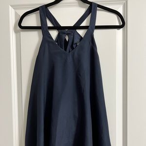 BCBG Generation Navy Blue Ruffle Blouse